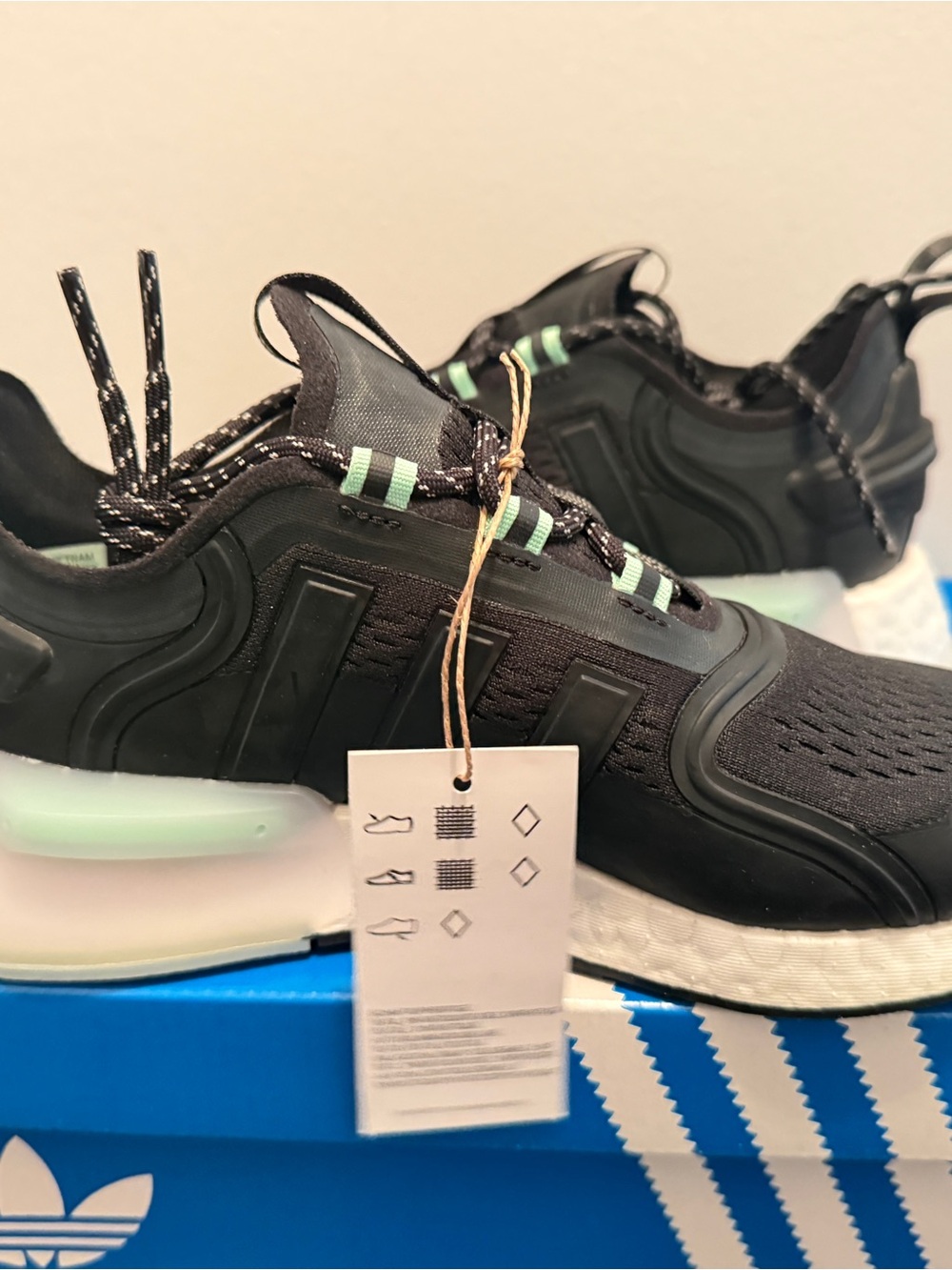 Adidas NMD Junior Black with Mint Accent Sneakers
